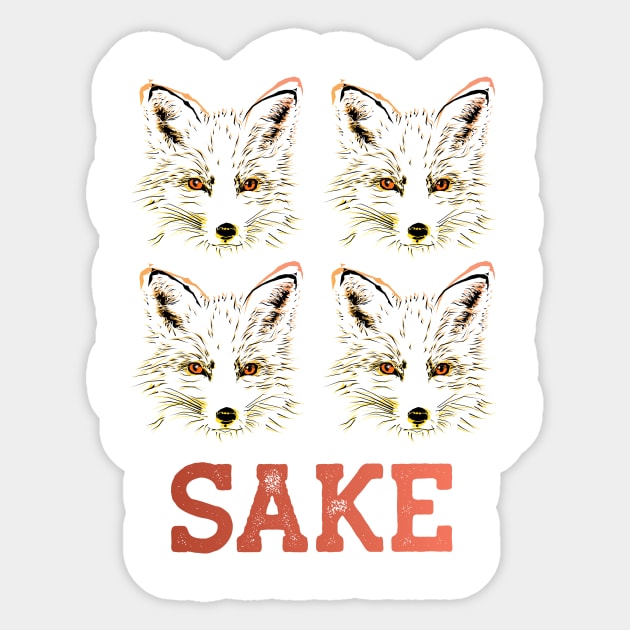 Four Fox Sake! Sticker by THUD creative